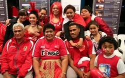 Tongan fans with the captain of Tonga's RWC team in Whangarei.  